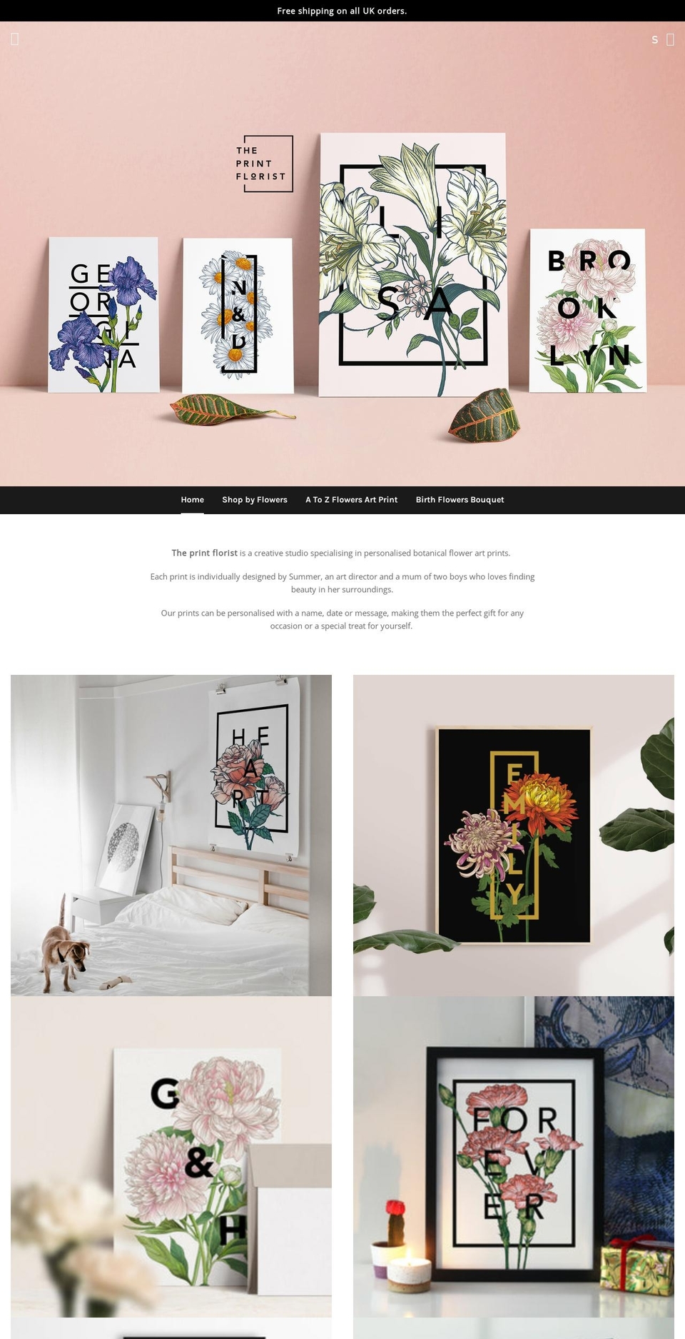 theprintflorist.com — Shopify storefront screenshot