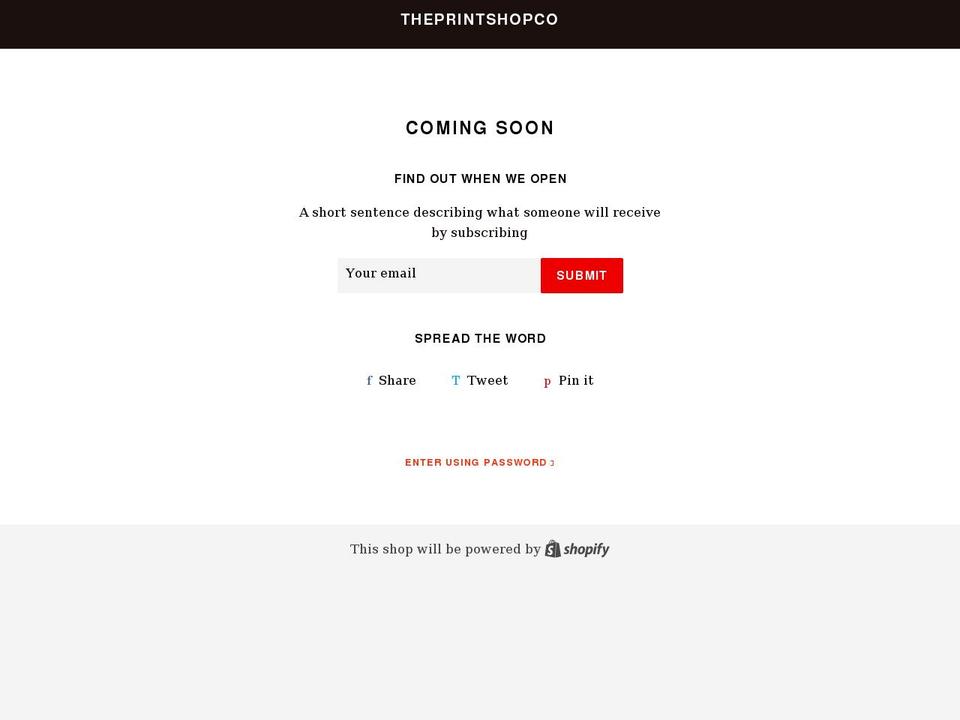 theprintshopco.com shopify website screenshot