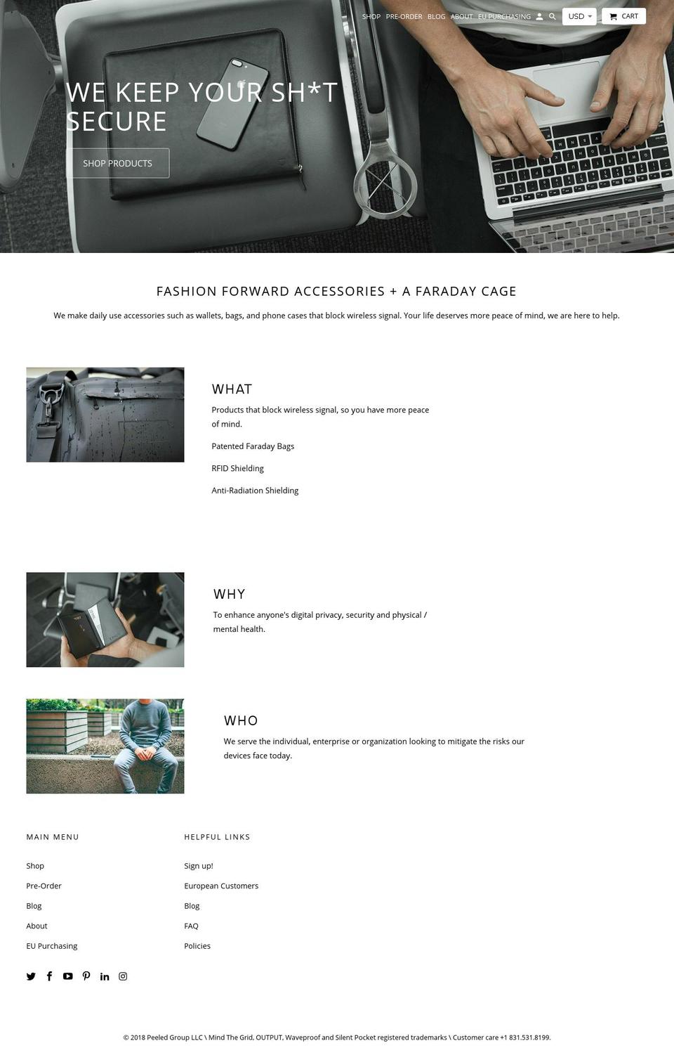 4.5 Shopify theme site example theprivacyshop.com