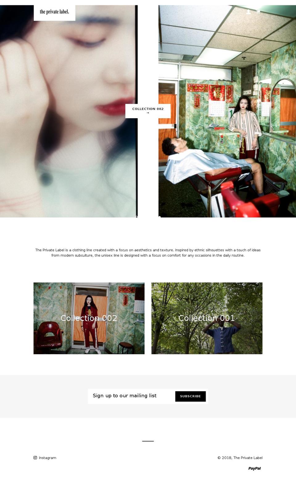 theprivatelabelclothing.com shopify website screenshot