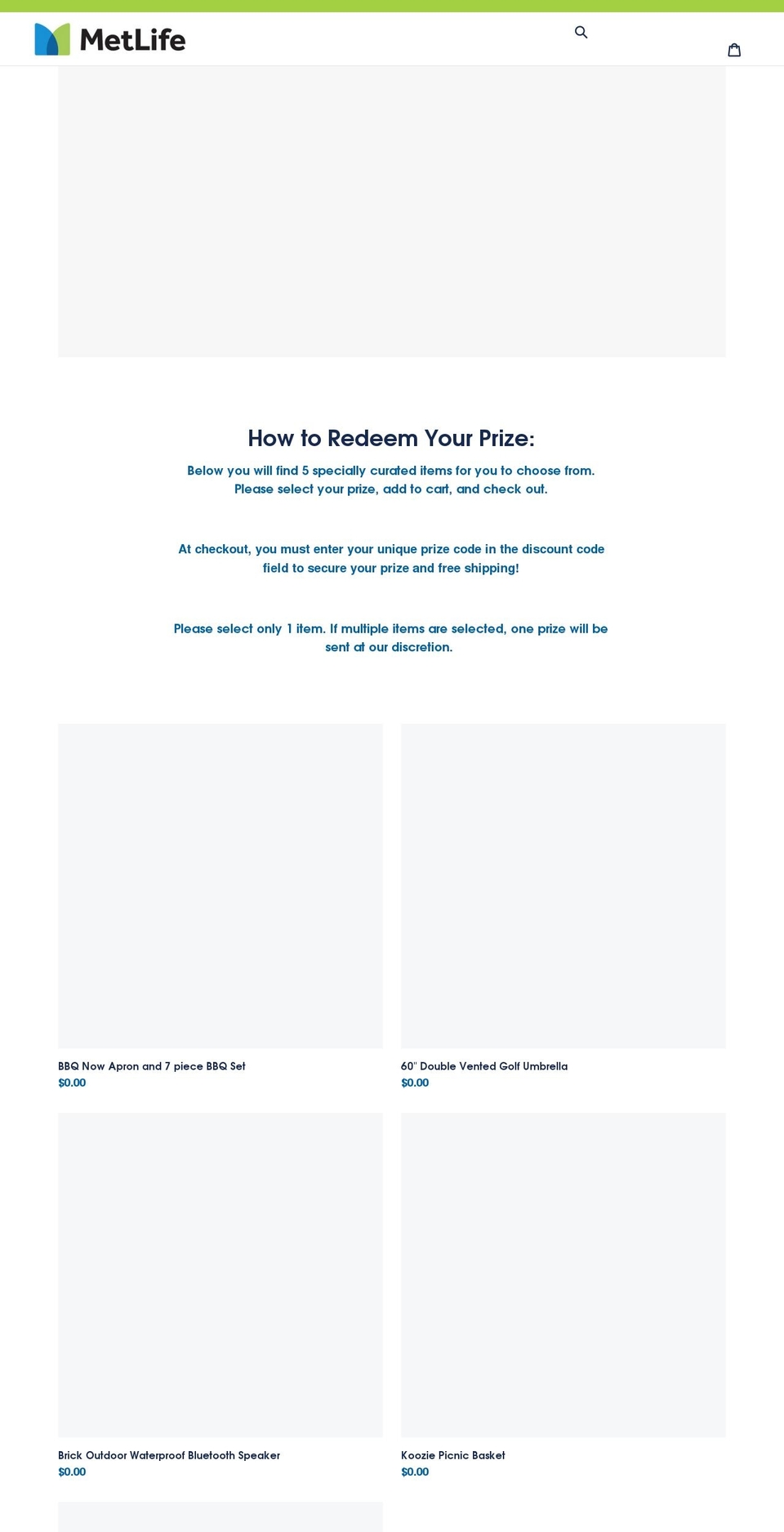 theprizeredemptionsite.com shopify website screenshot