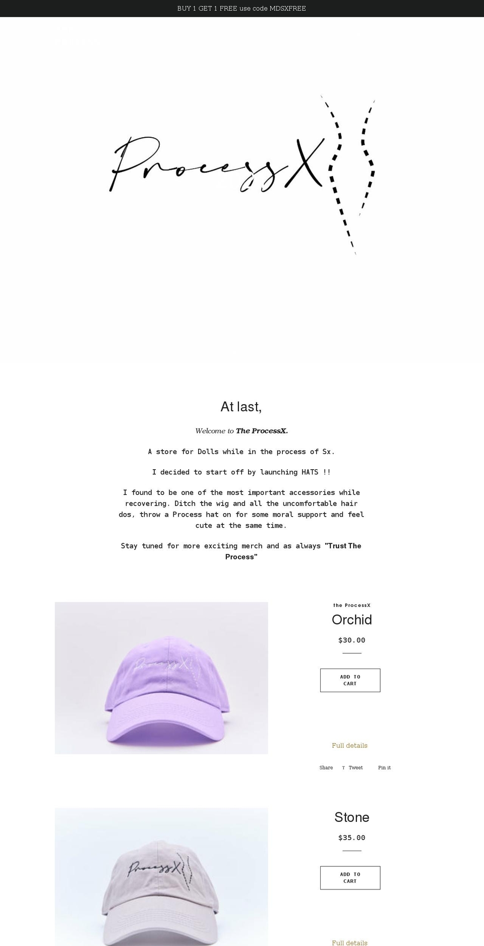 theprocessx.com shopify website screenshot