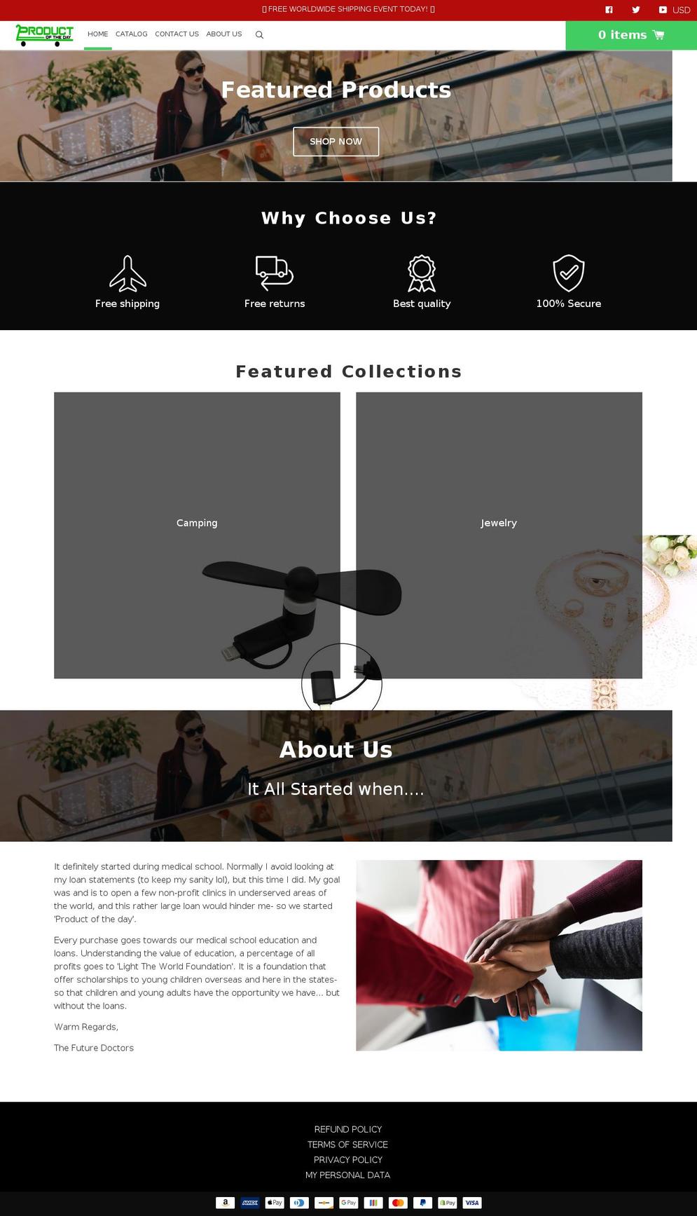 theproductoftheday.com — Shopify storefront screenshot