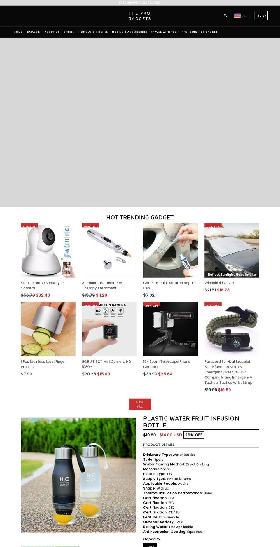 theprogadgets.com shopify website screenshot