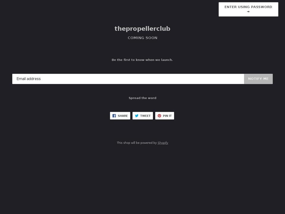 thepropellerclub.com shopify website screenshot
