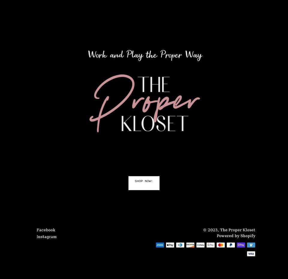theproperkloset.com shopify website screenshot