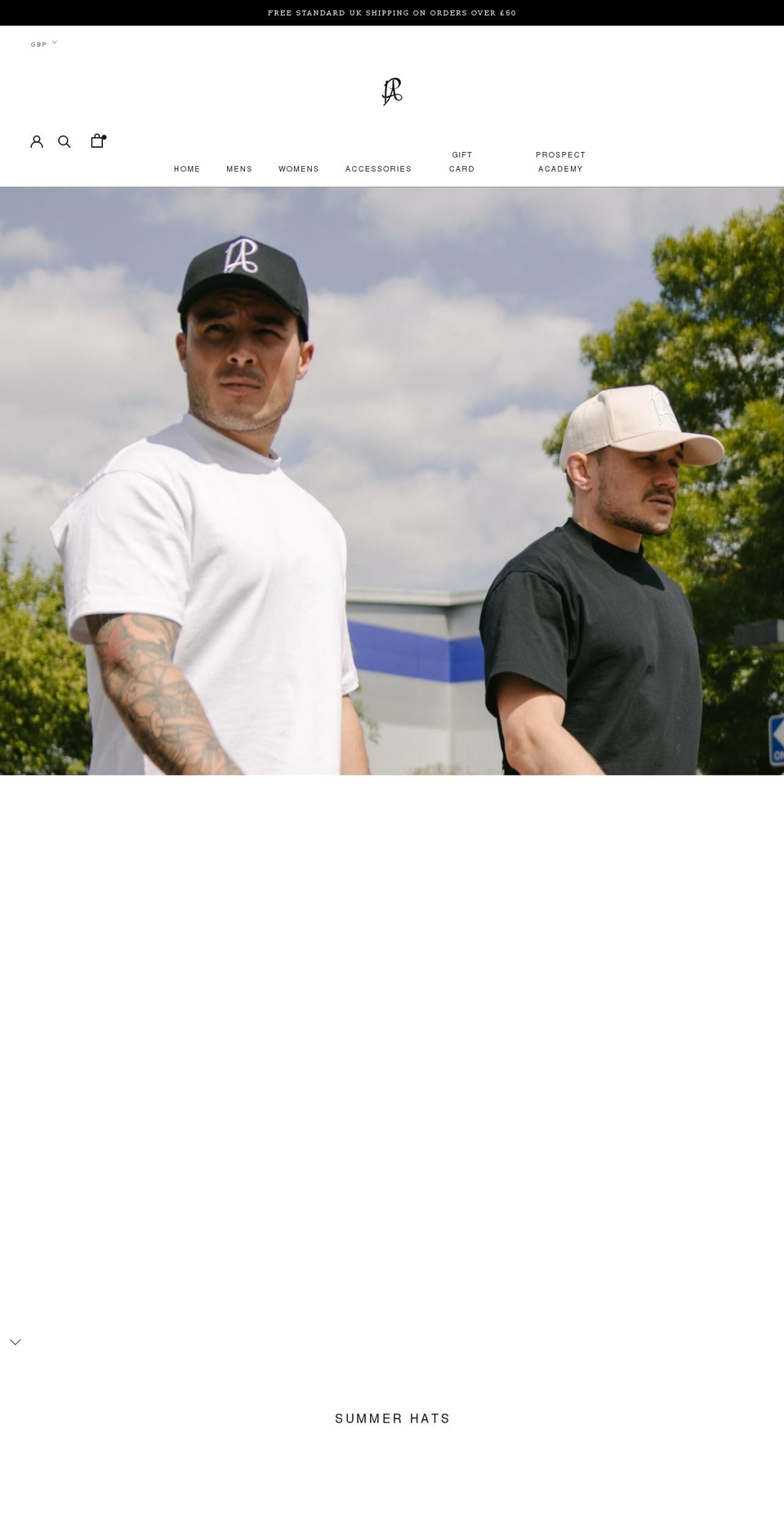 theprospectapparel.com shopify website screenshot