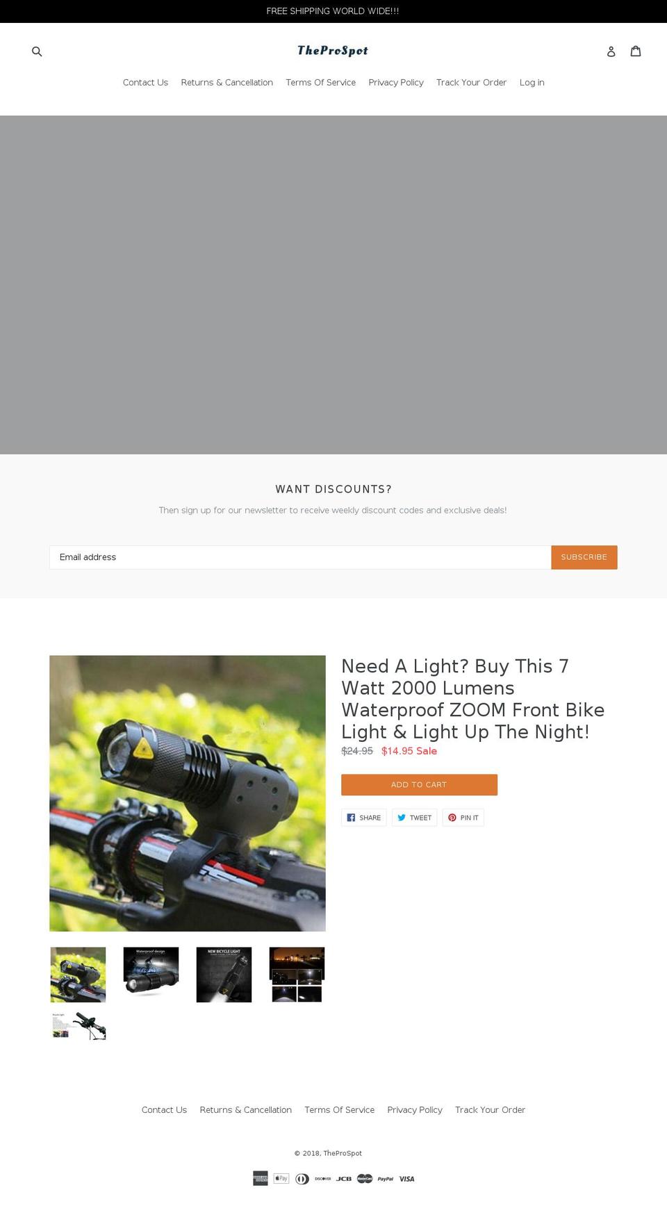 theprospot.com shopify website screenshot