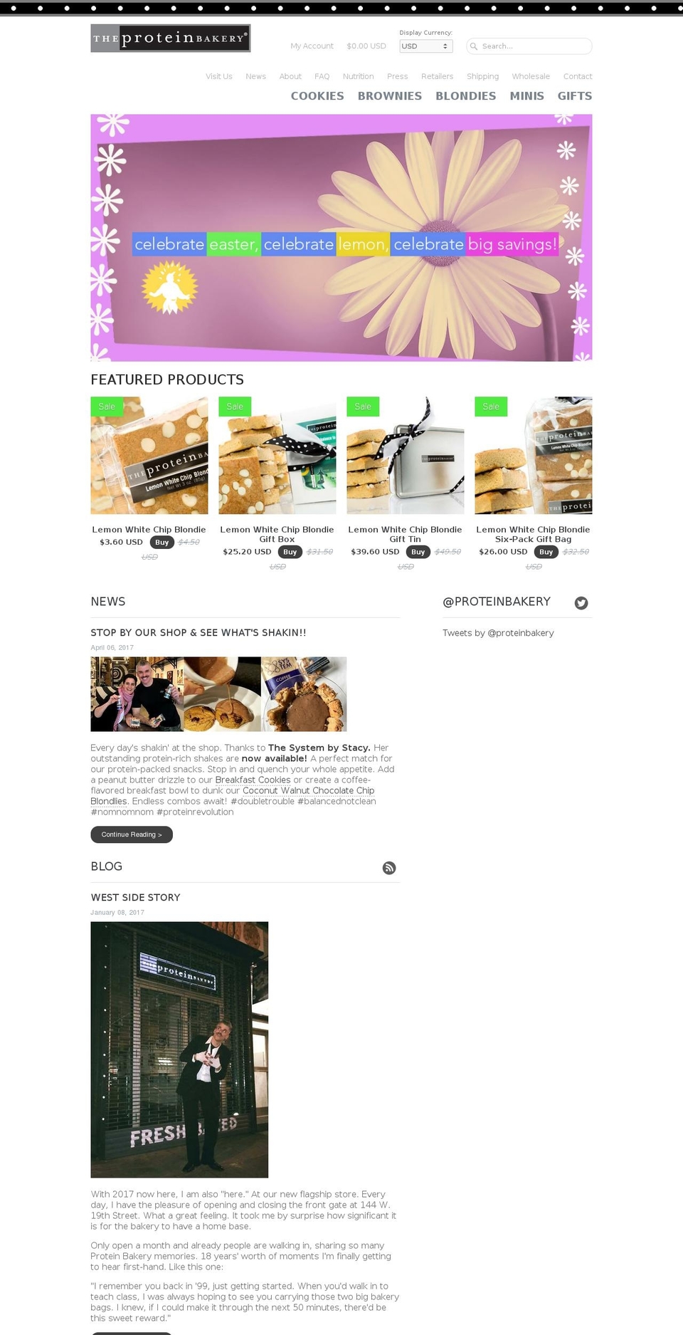 theproteinbakery.com shopify website screenshot