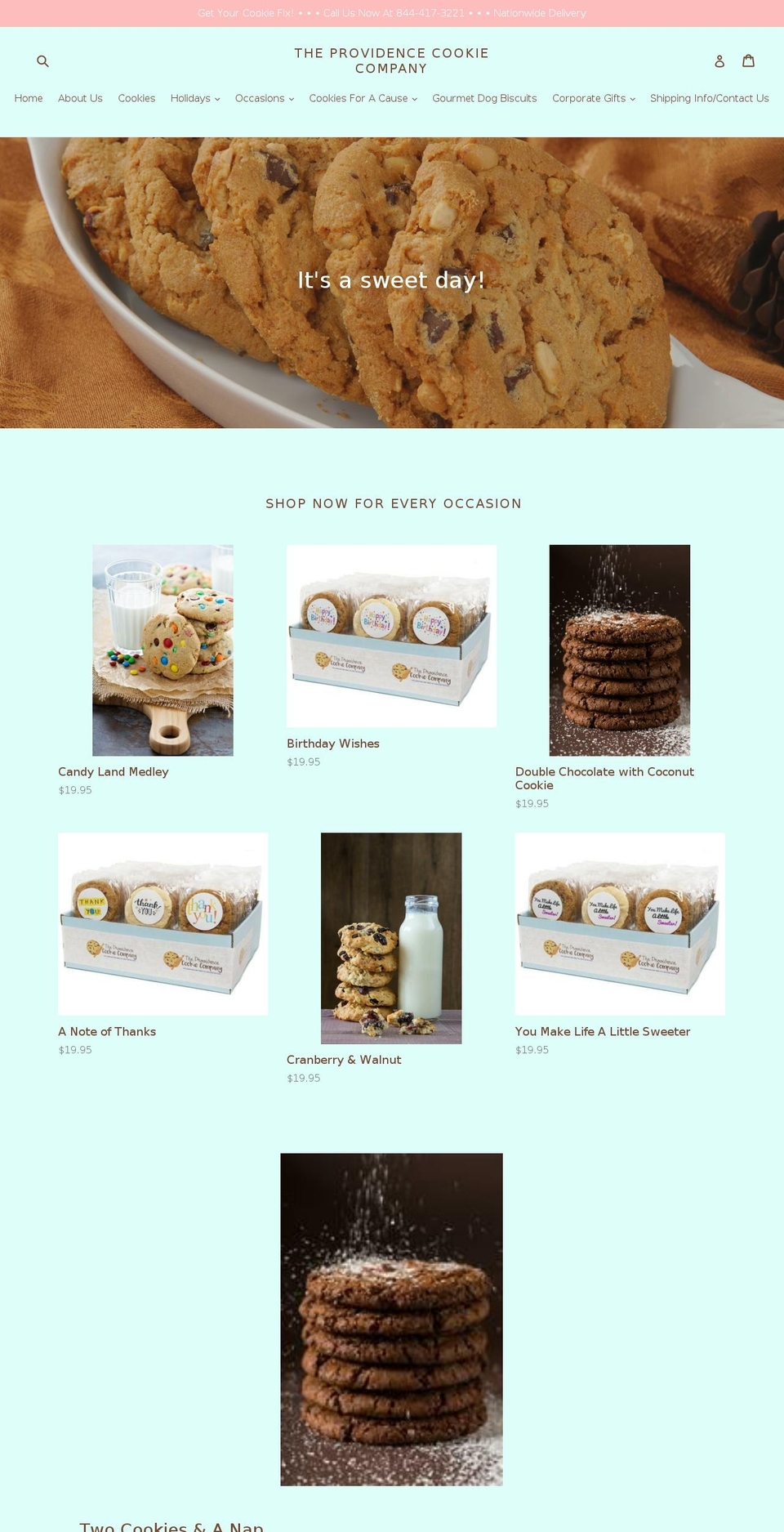 theprovidencecookiecompany.com shopify website screenshot