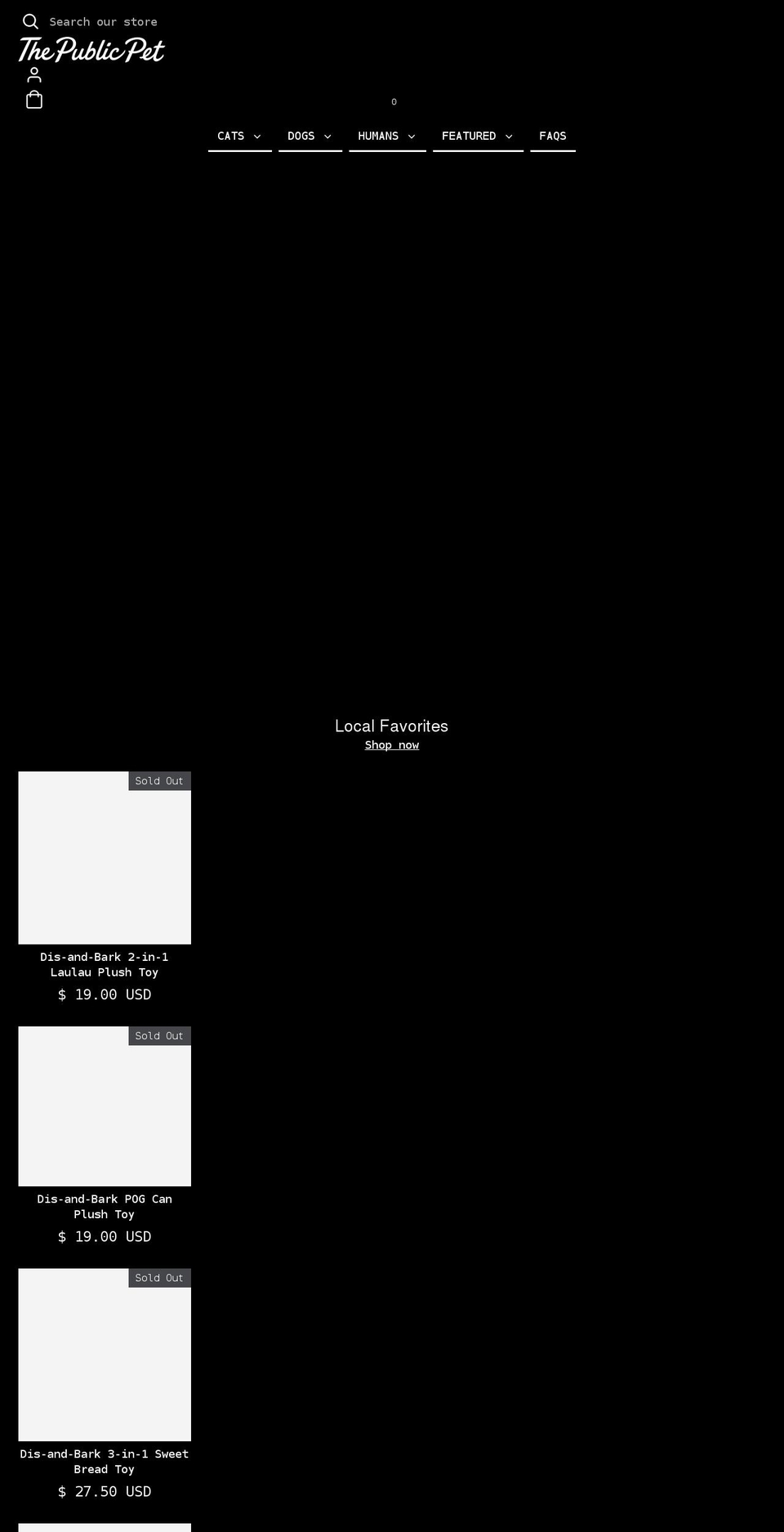 thepublicpet.com shopify website screenshot