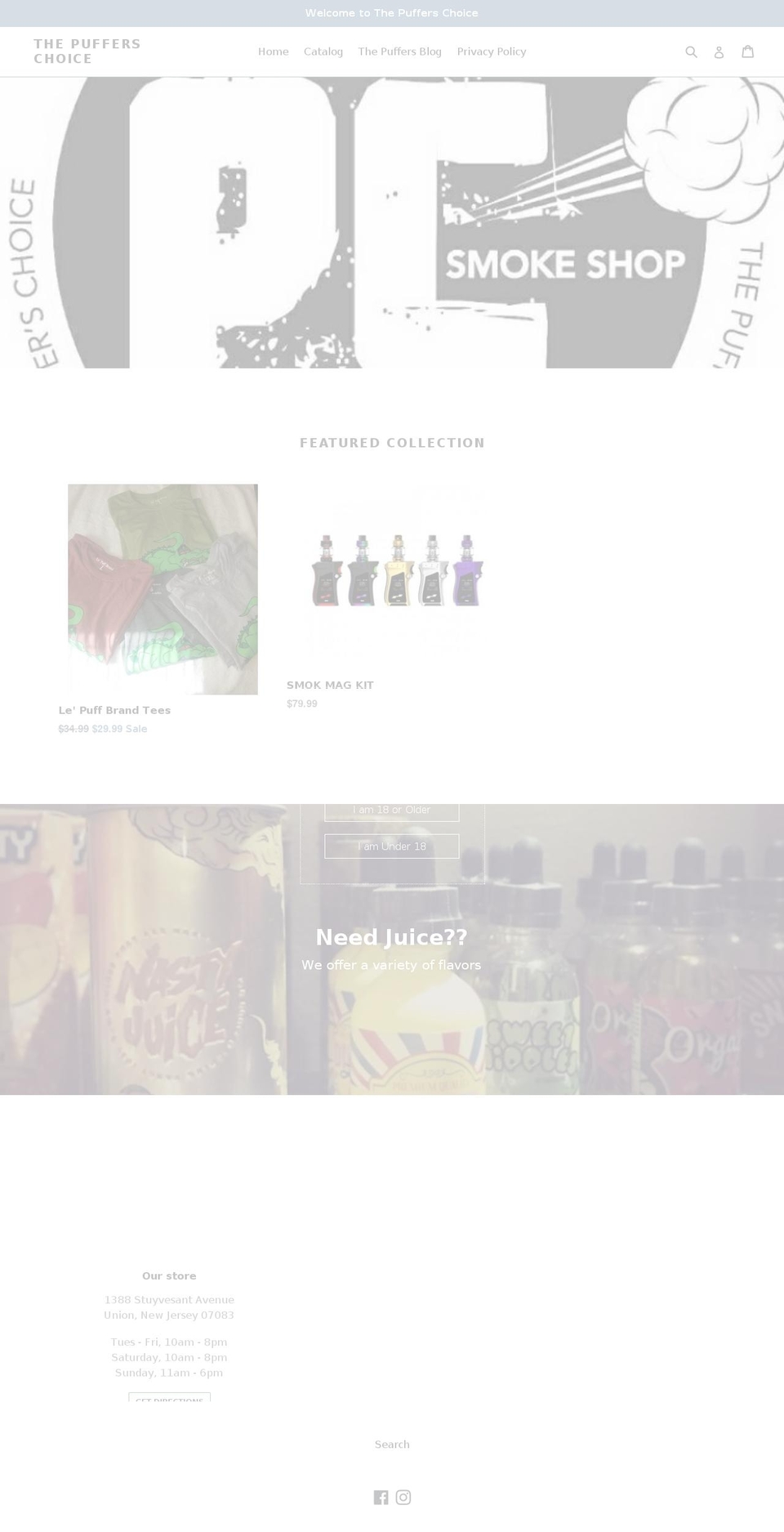 thepufferschoice.com — Shopify storefront screenshot