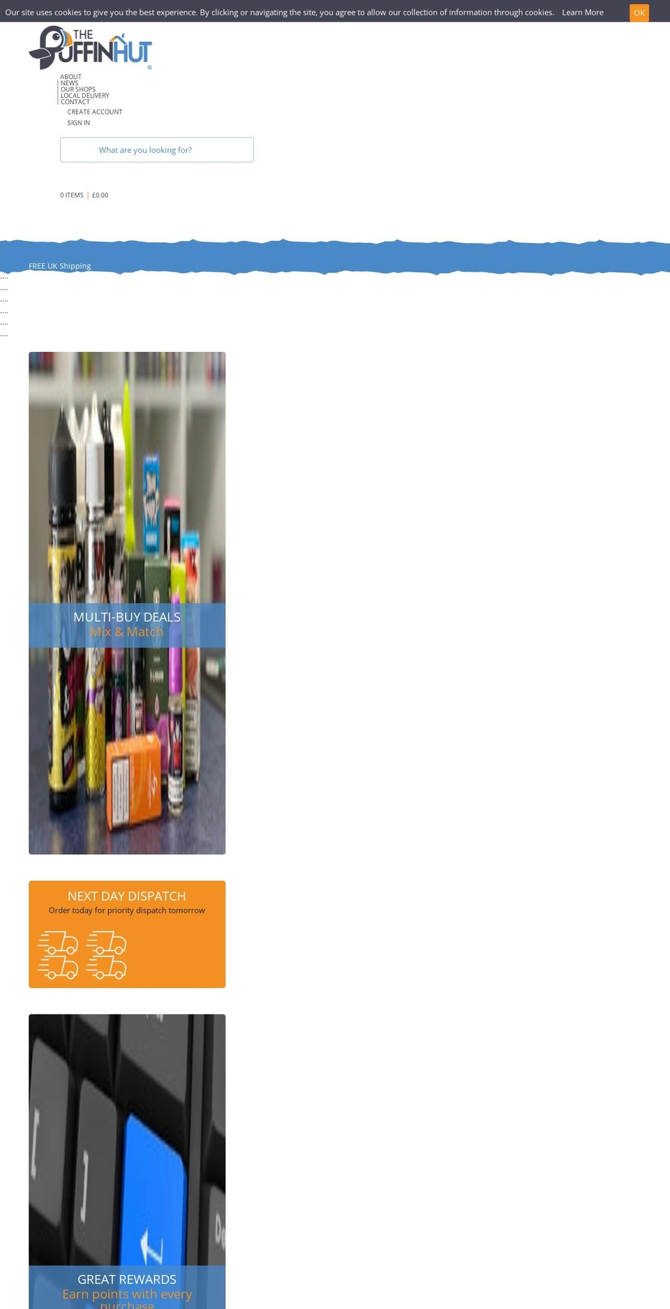 thepuffinhut.com shopify website screenshot
