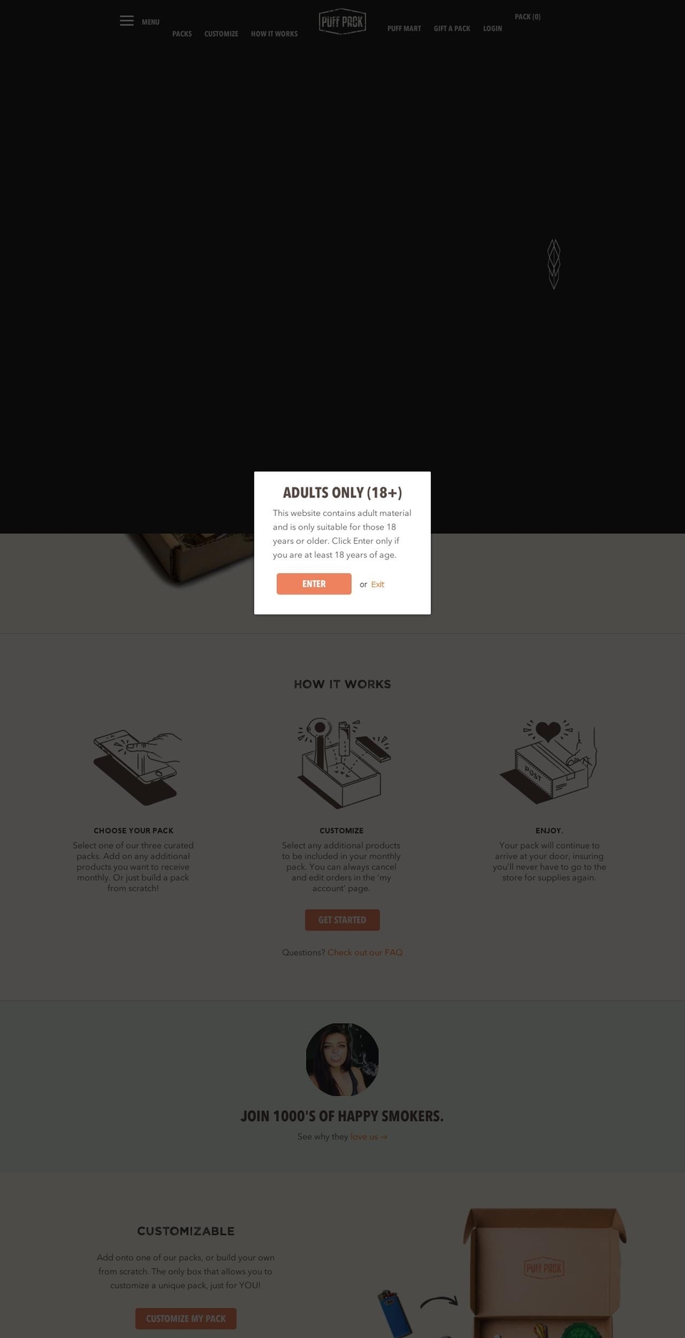 thepuffpack.com shopify website screenshot