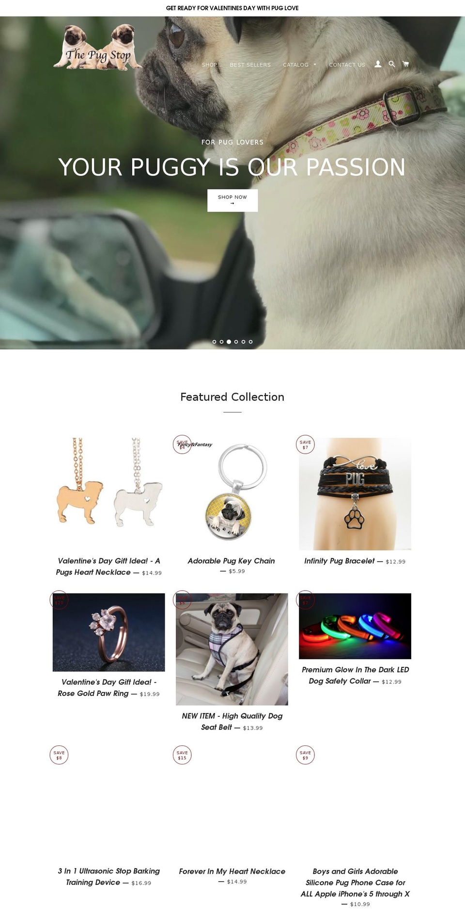 thepugstop.com shopify website screenshot