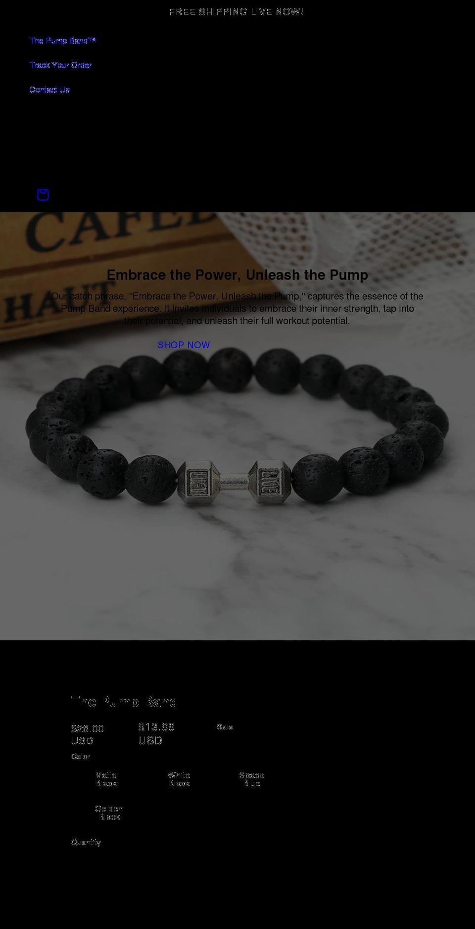 thepumpband.com — Shopify storefront screenshot