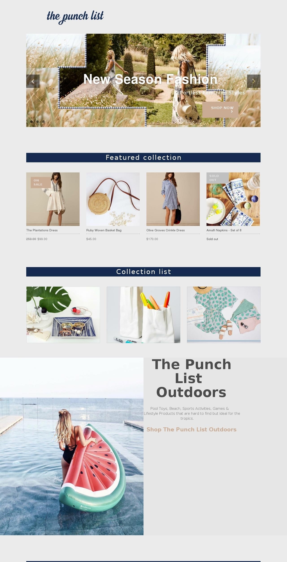 thepunchlist.co shopify website screenshot