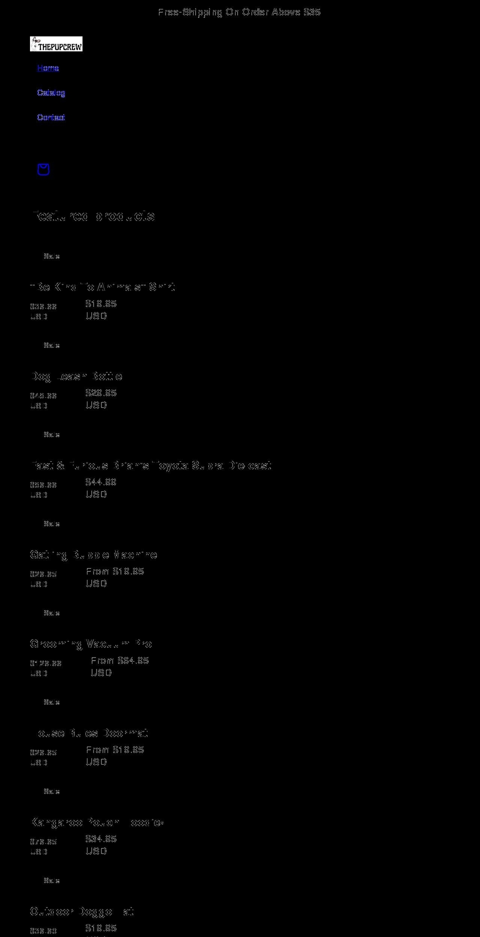 thepupcrew.com shopify website screenshot