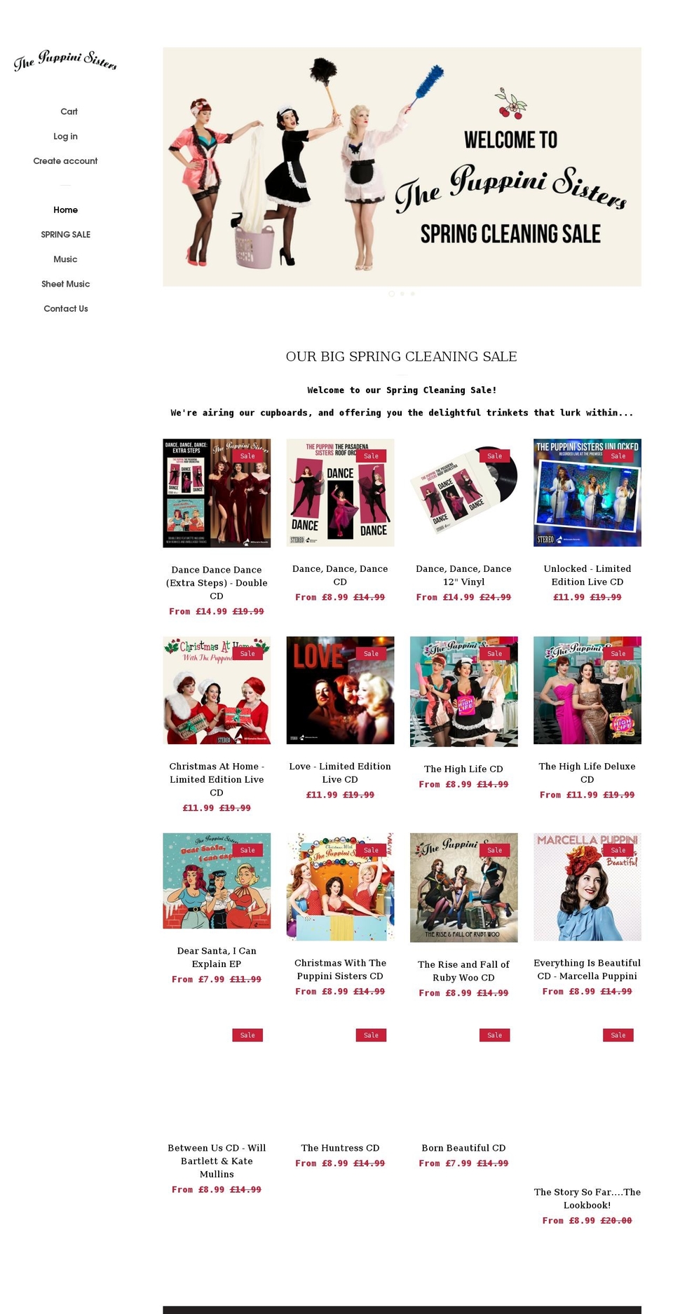 thepuppinisistersshop.com shopify website screenshot