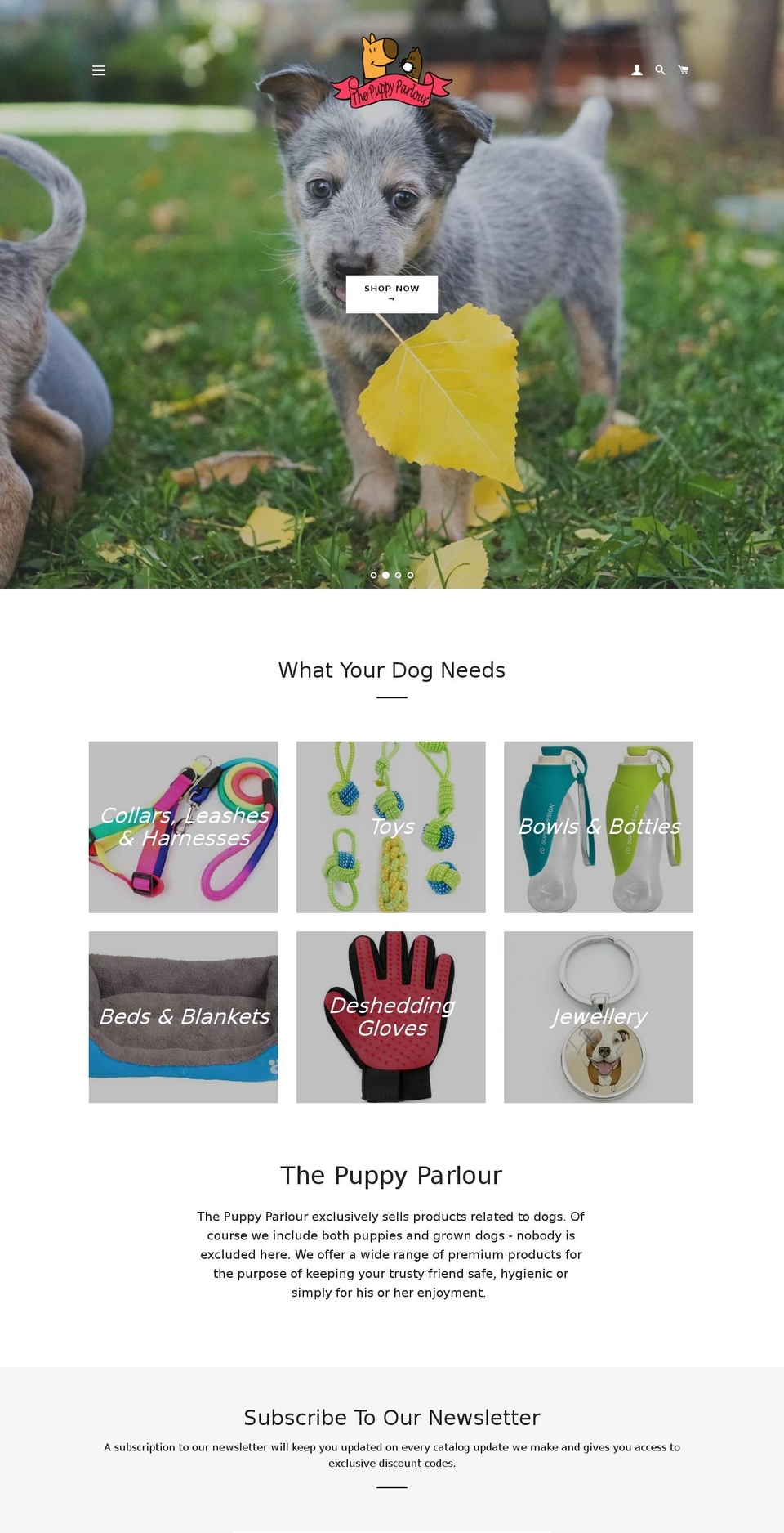 thepuppyparlour.com — Shopify storefront screenshot