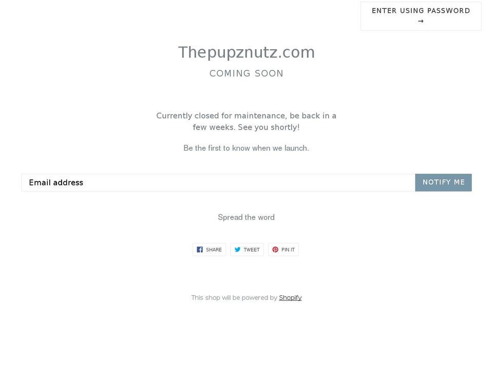 thepupznutz.com — Shopify storefront screenshot