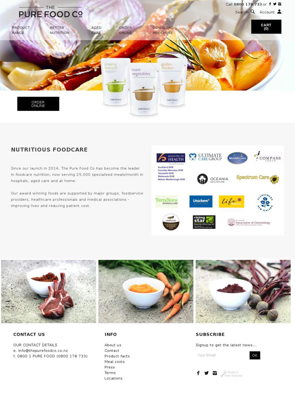 thepurefoodco.com shopify website screenshot