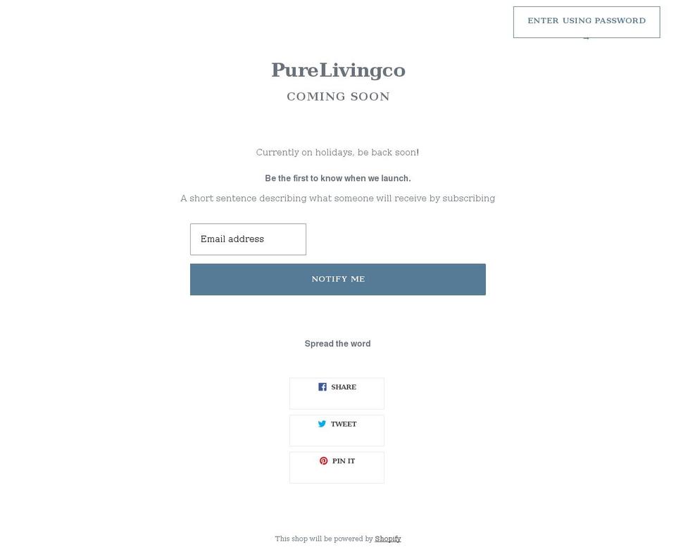 Sixfigurebrandaccelerator - free theme Shopify theme site example thepurelivingco.com