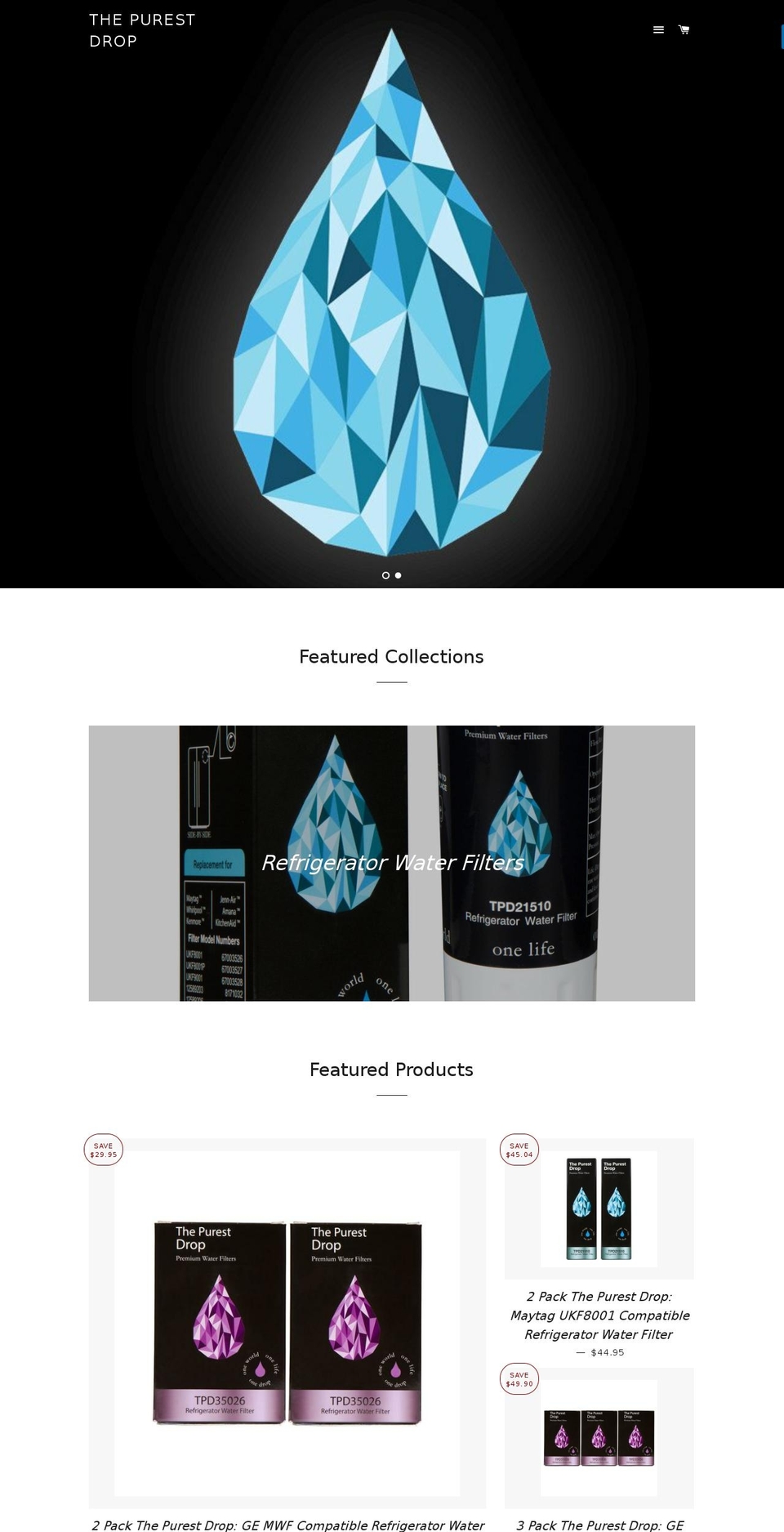 thepurestdrop.com shopify website screenshot