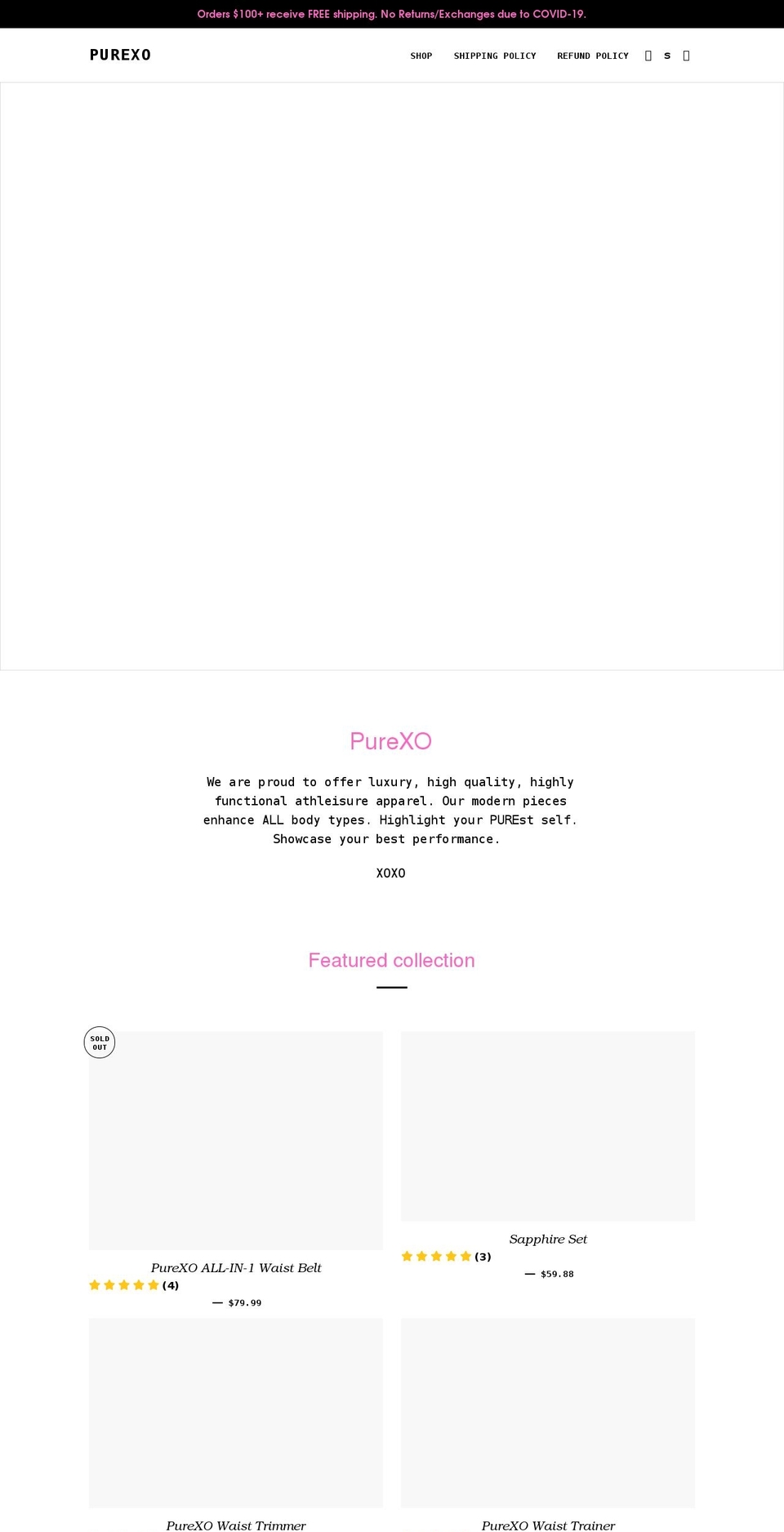 thepurexo.com shopify website screenshot