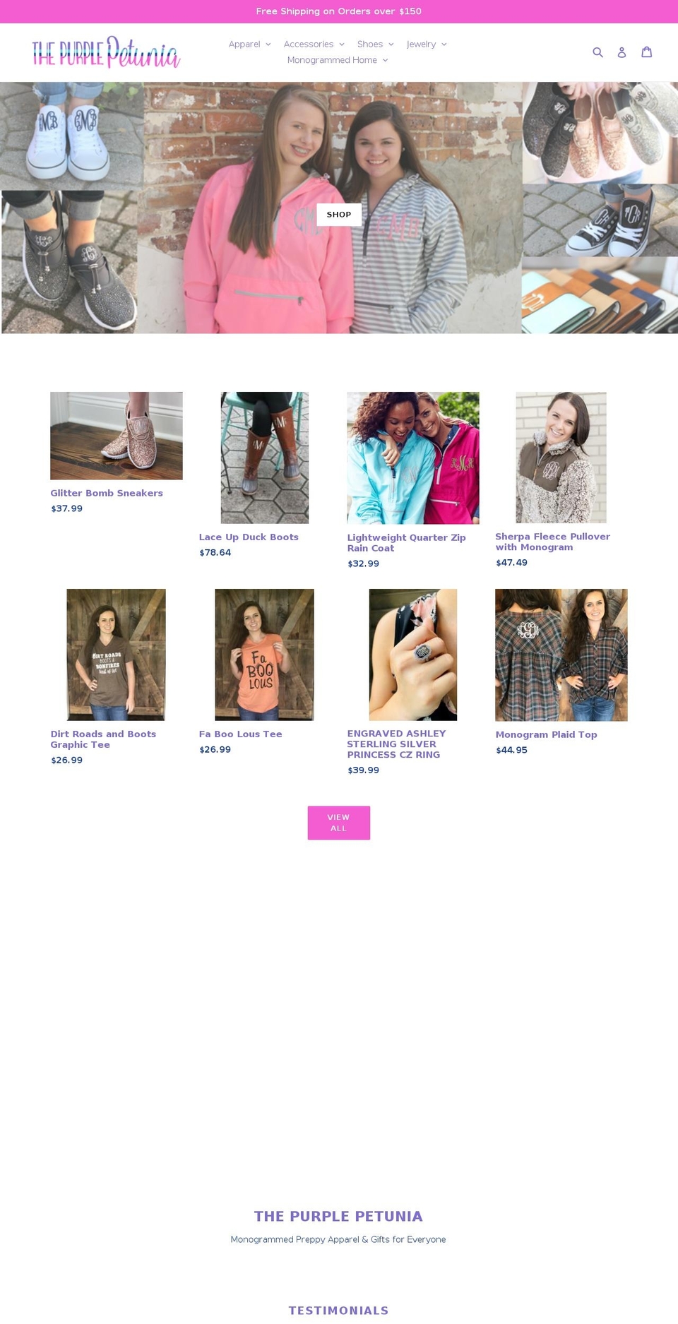 thepurplepetunia.com shopify website screenshot