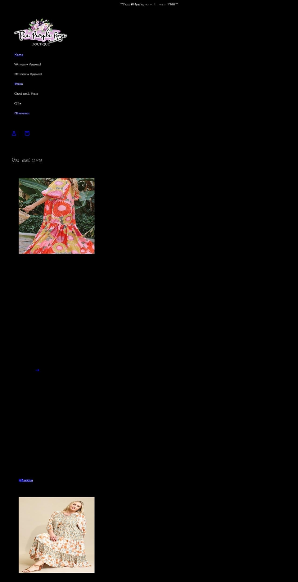 thepurpleroseboutique.com shopify website screenshot