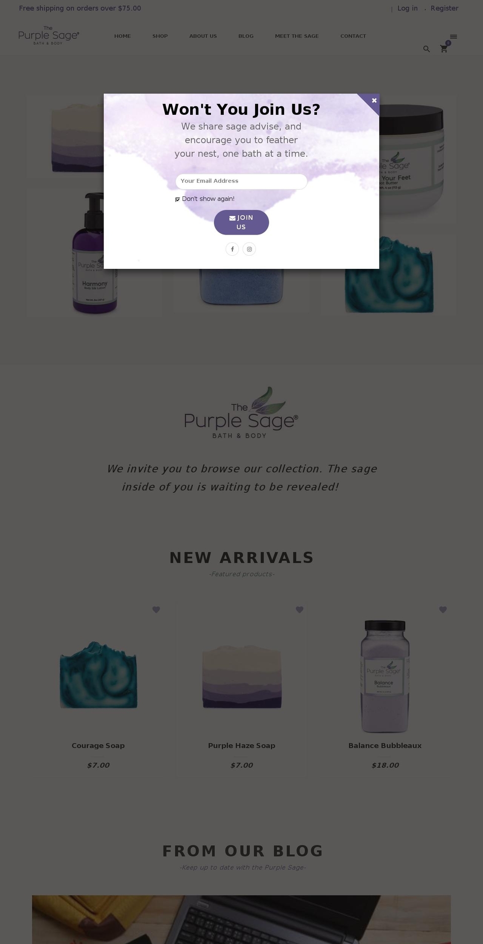 Organie Flower Shopify theme site example thepurplesage.com