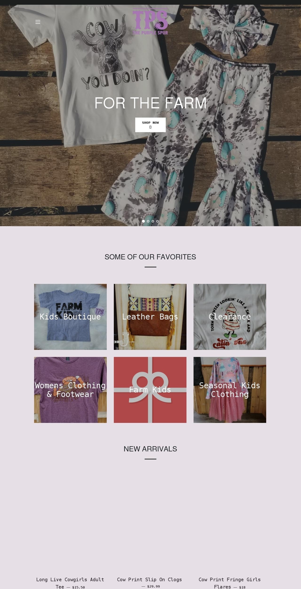 thepurplespur.com — Shopify storefront screenshot