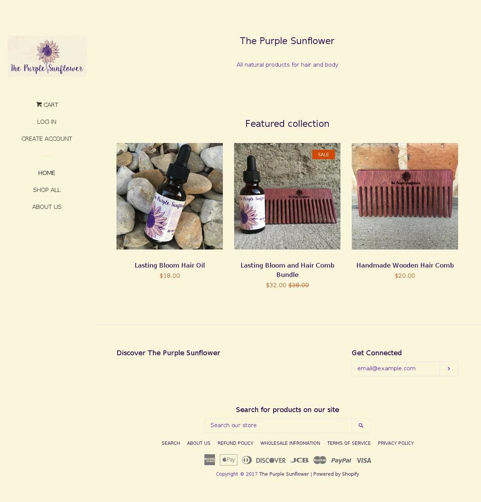 thepurplesunflower.com shopify website screenshot