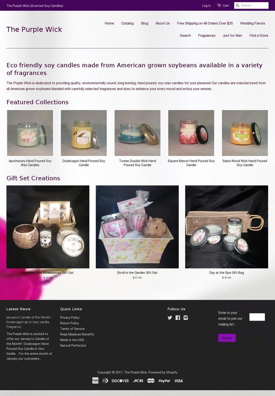 thepurplewick.com shopify website screenshot