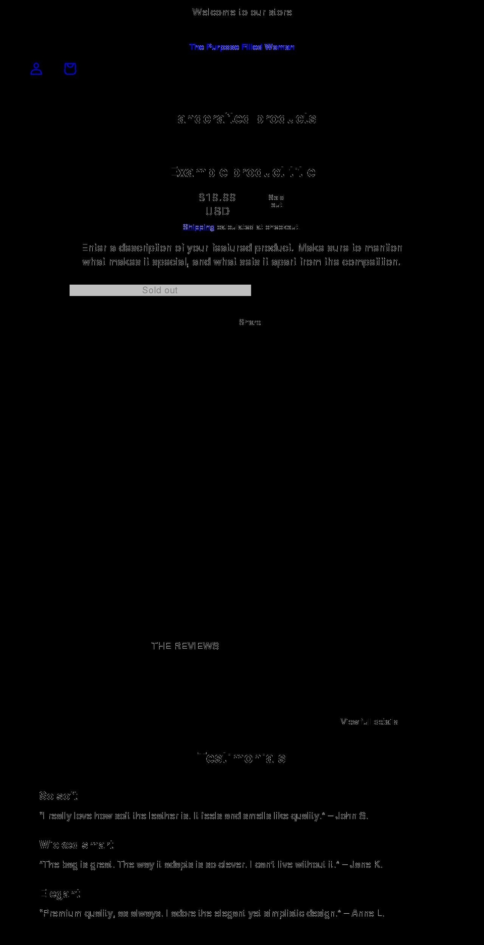 thepurposefilledwoman.com shopify website screenshot