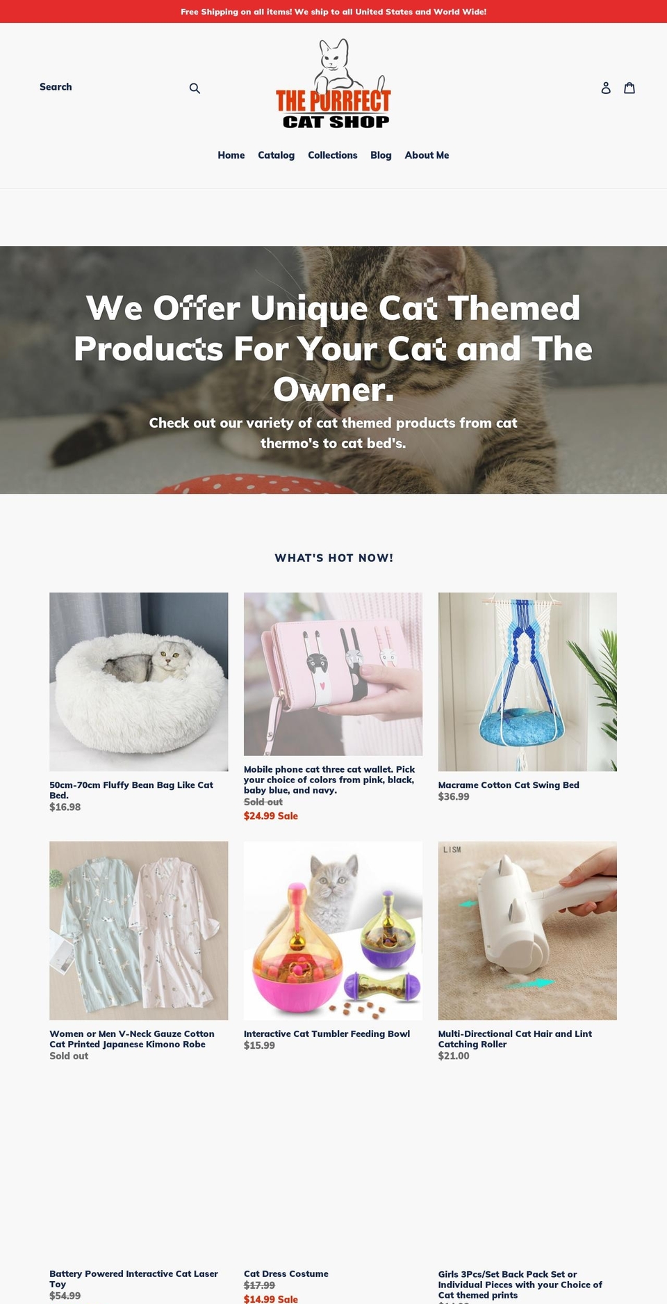 thepurrfectcatshop.com shopify website screenshot