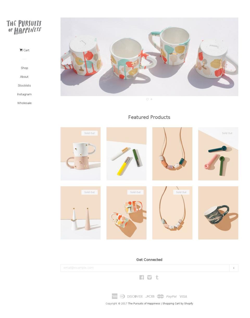thepursuitsofhappiness.com shopify website screenshot