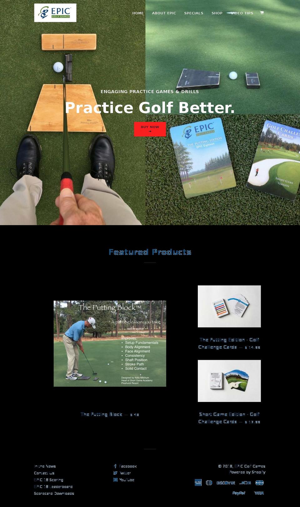 EPIC GC2 Shopify theme site example theputtingblock.com