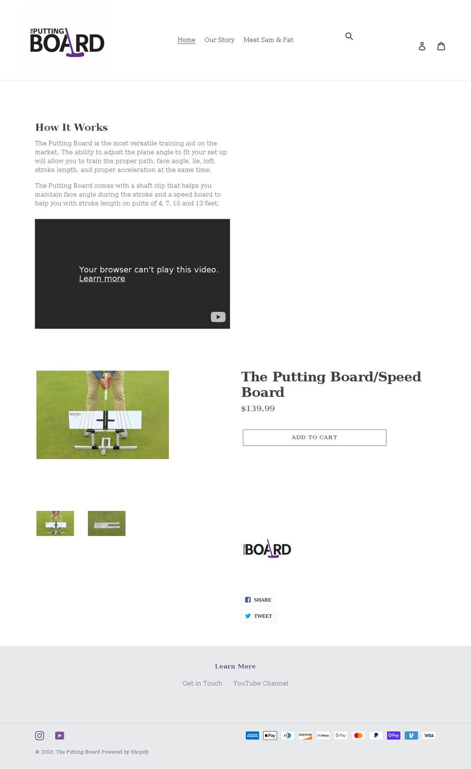 theputtingboard.com shopify website screenshot