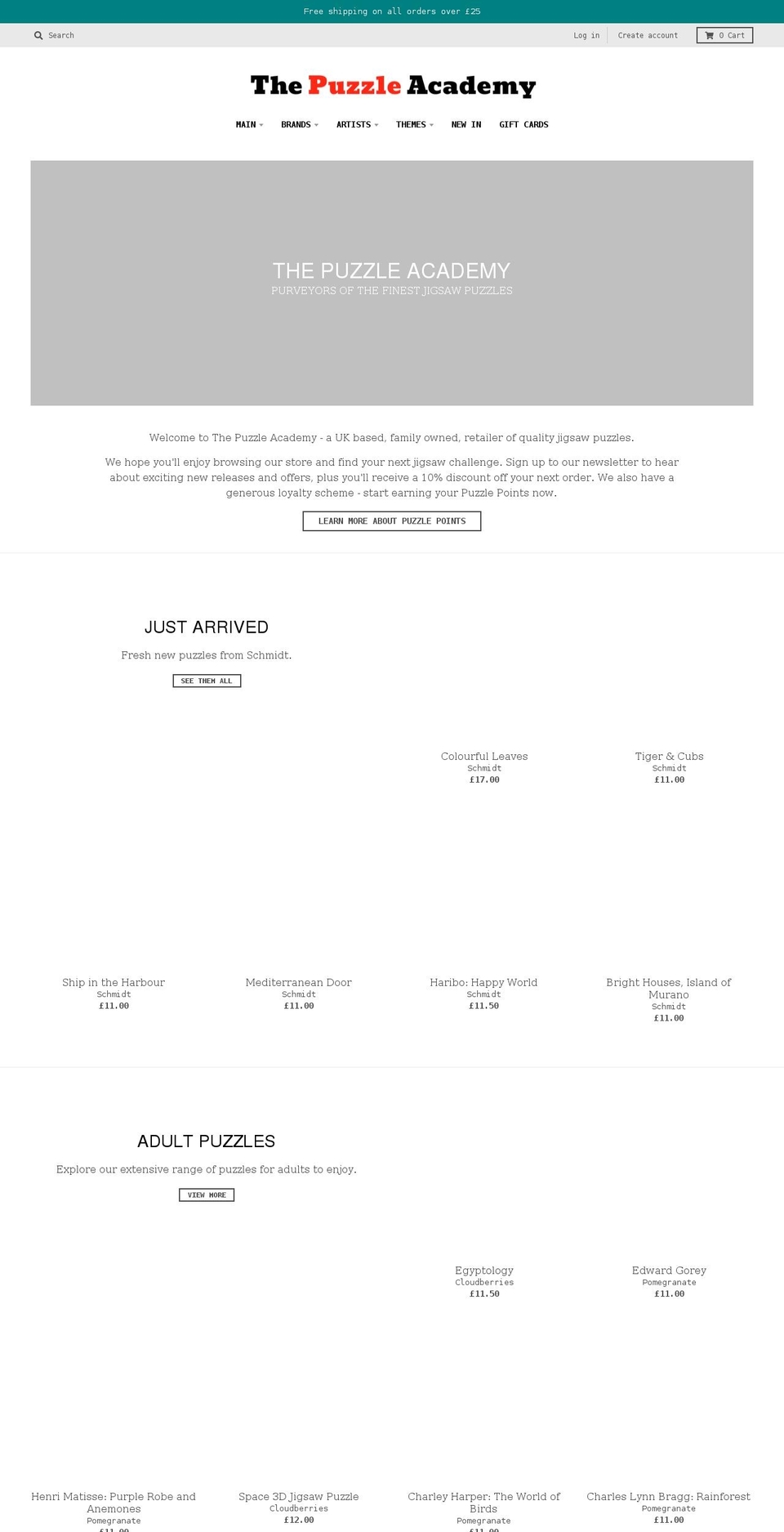 thepuzzleacademy.co.uk shopify website screenshot