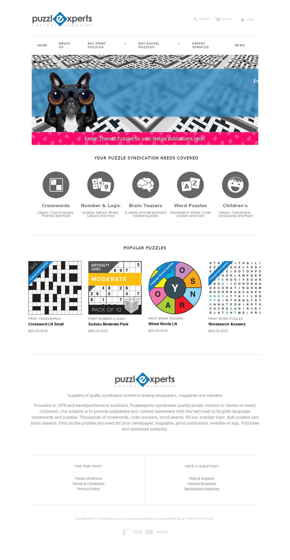 thepuzzleexperts.com shopify website screenshot