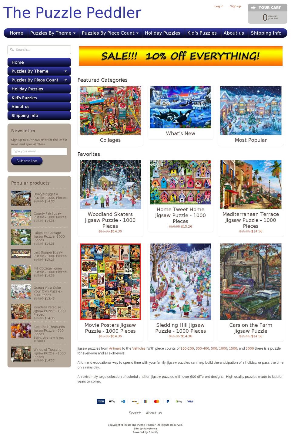 thepuzzlepeddler.com — Shopify storefront screenshot