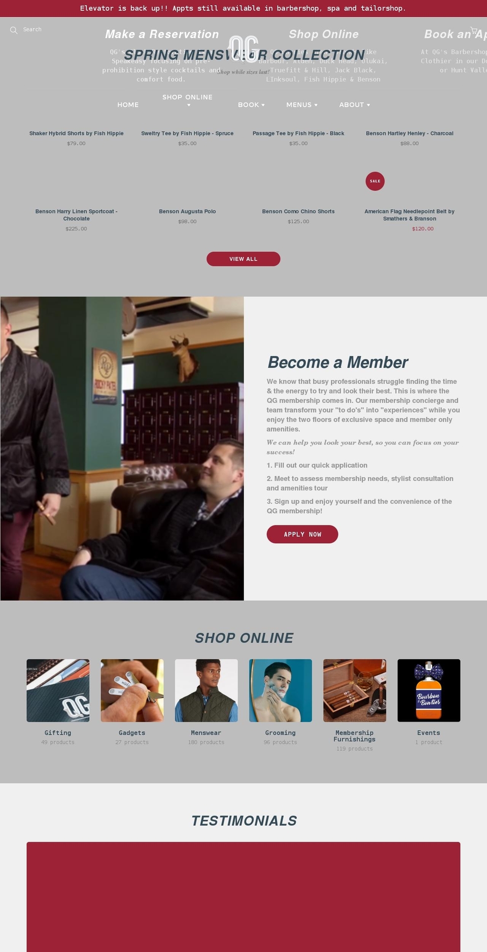 theqg.com shopify website screenshot