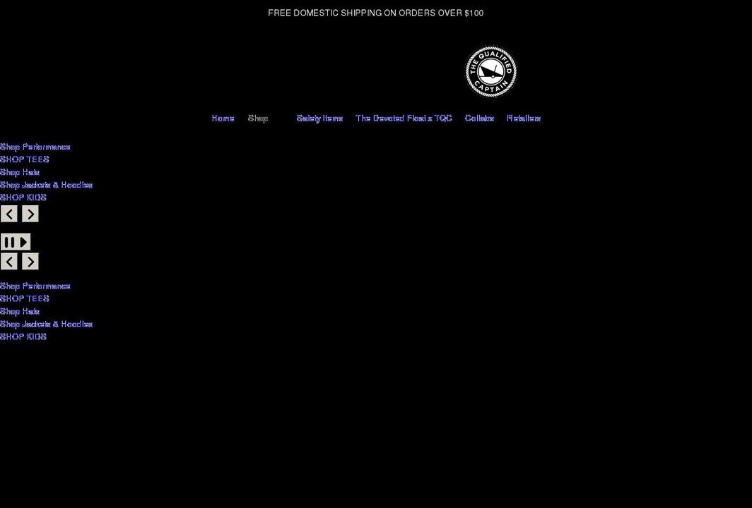 thequalifiedcaptain.com — Shopify storefront screenshot
