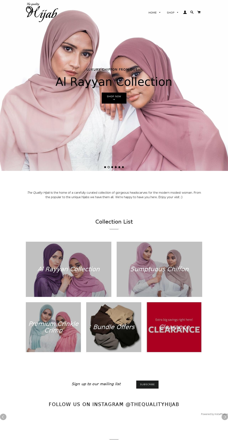thequalityhijab.com shopify website screenshot