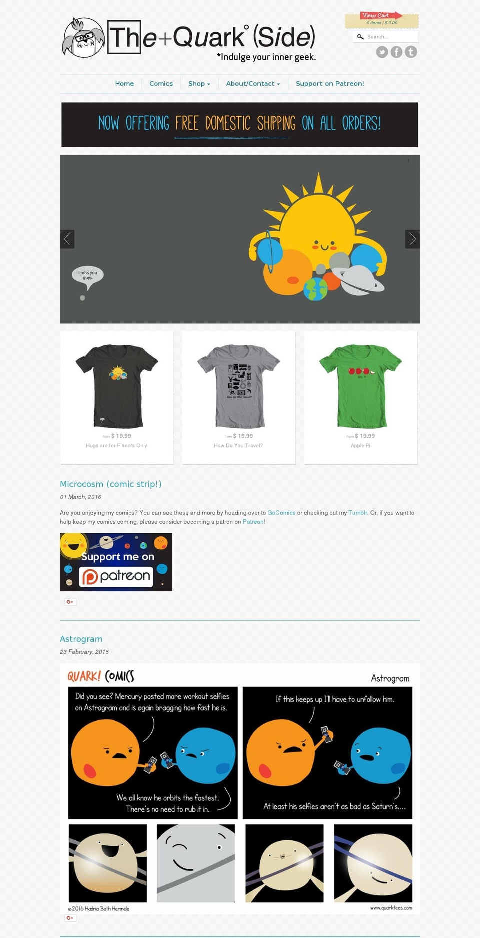 thequarkside.com — Shopify storefront screenshot