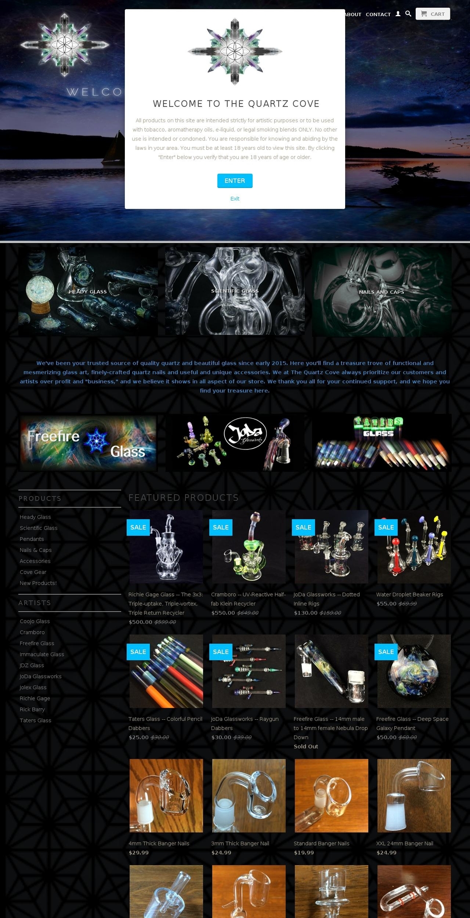 thequartzcove.com shopify website screenshot