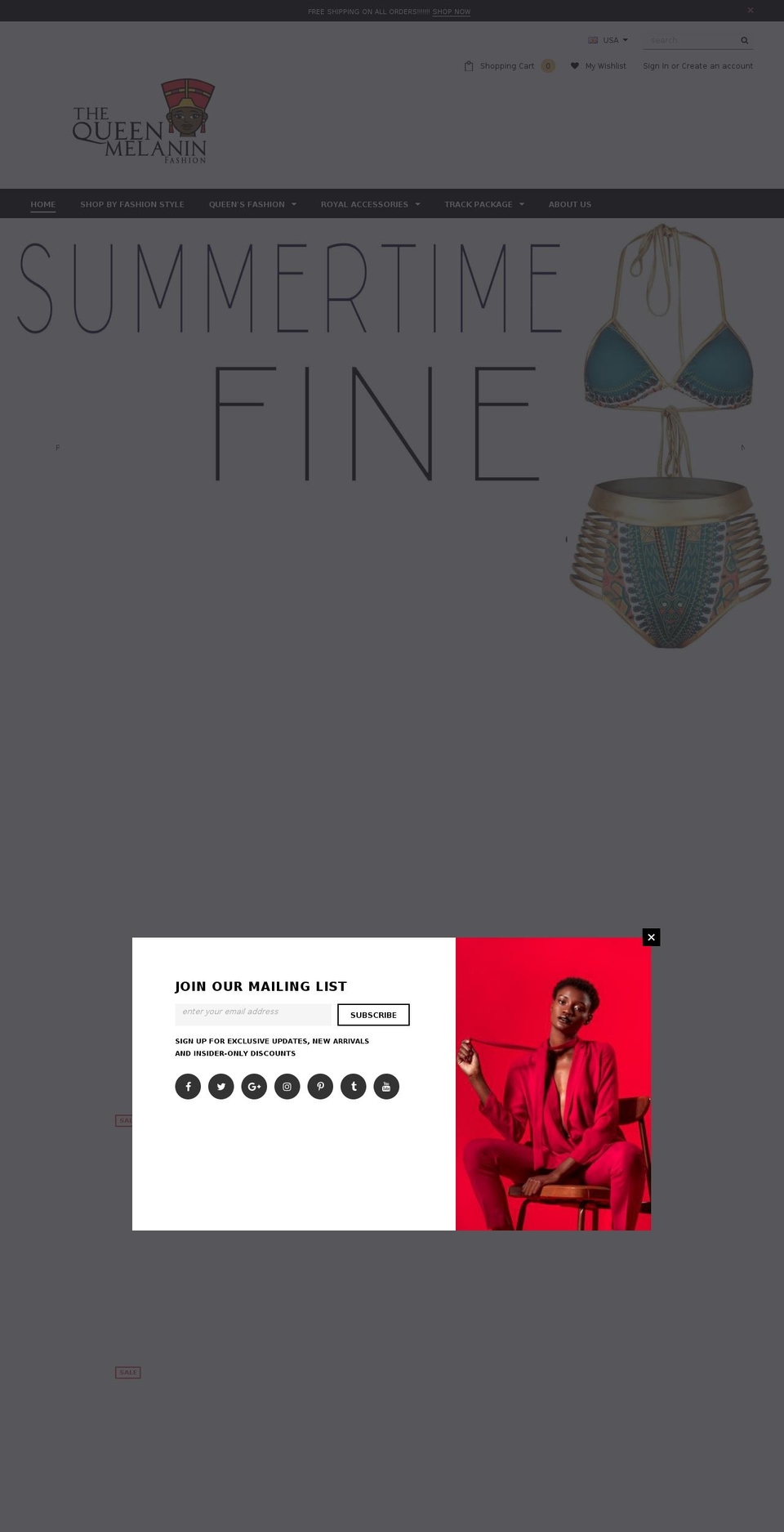 thequeenmelanin.com — Shopify storefront screenshot