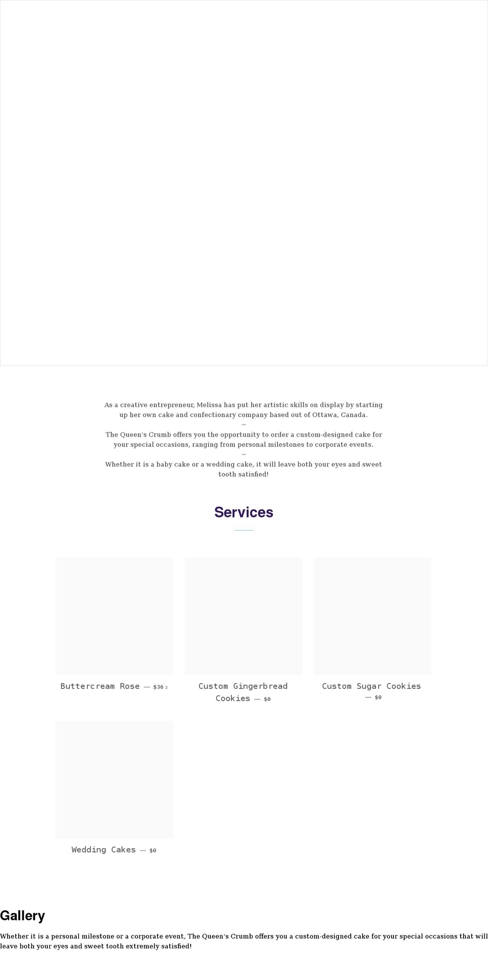 thequeenscrumb.ca shopify website screenshot